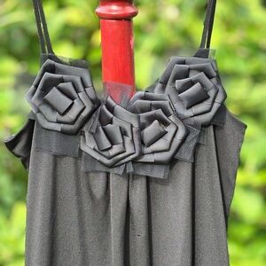 Elegant Black Floral Mini Dress